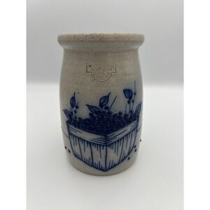 Salmon Falls Stoneware 1991 Blueberry Basket Salt Glazed Pottery Crock Dover NH